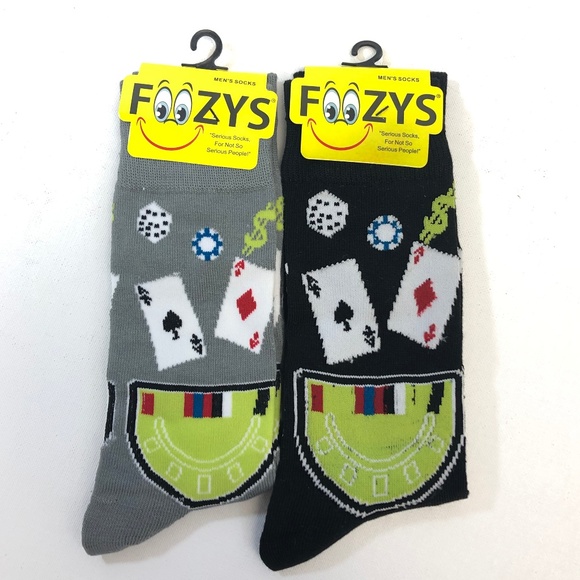 2 Pair FOOZYS Men's Socks - BLACKJACK - Picture 2 of 4